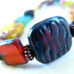 Gypsy Czech Picasso Glass Bracelet Textures Colors..