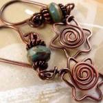 Davidka Star Of David Copper Wire Earrings With..