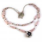 Sakura Sterling Silver And Rose Quartz Necklace..